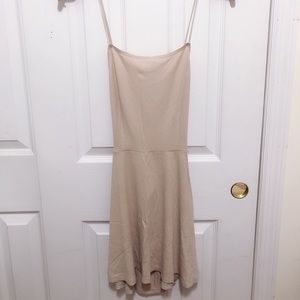 Beige tied back rib dress
